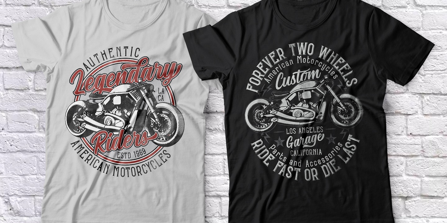 Bobber Motorcycles Shadow Font preview